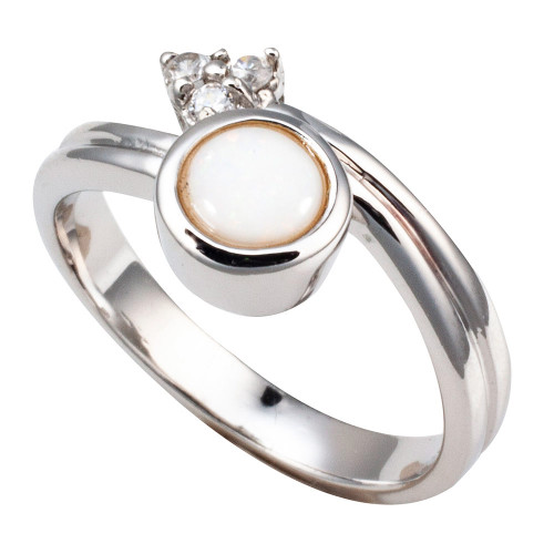 *WANDERER STERLING SILVER AUSTRALIAN WHITE OPAL RING *WANDERER STERLING SILVER AUSTRALIAN WHITE OPAL RING